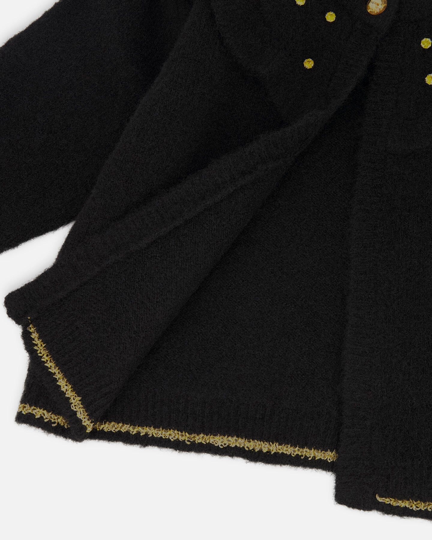 Knitted Cardigan With Rhinestones Black