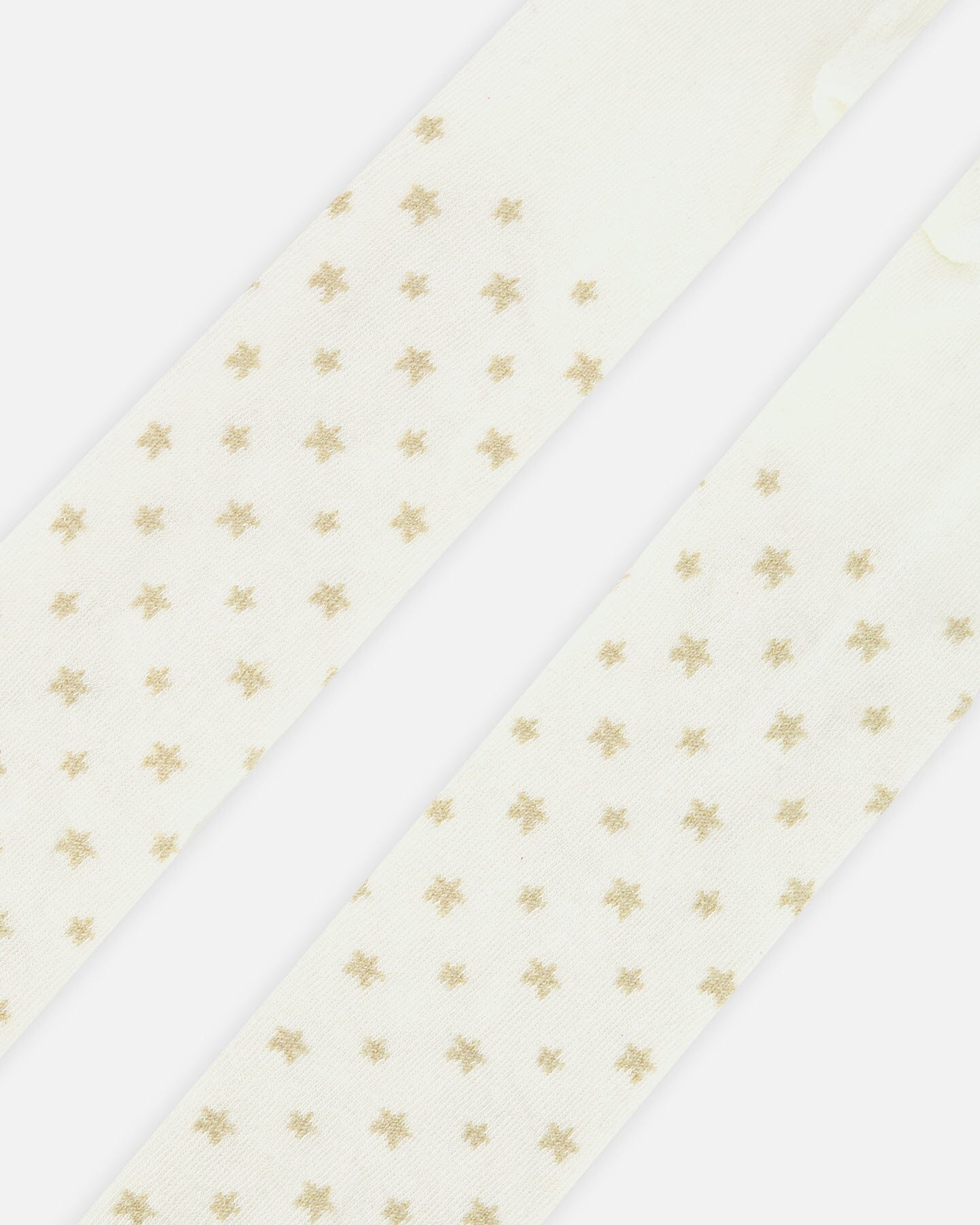Knit Tights Off-White With Golden Star Pattern
