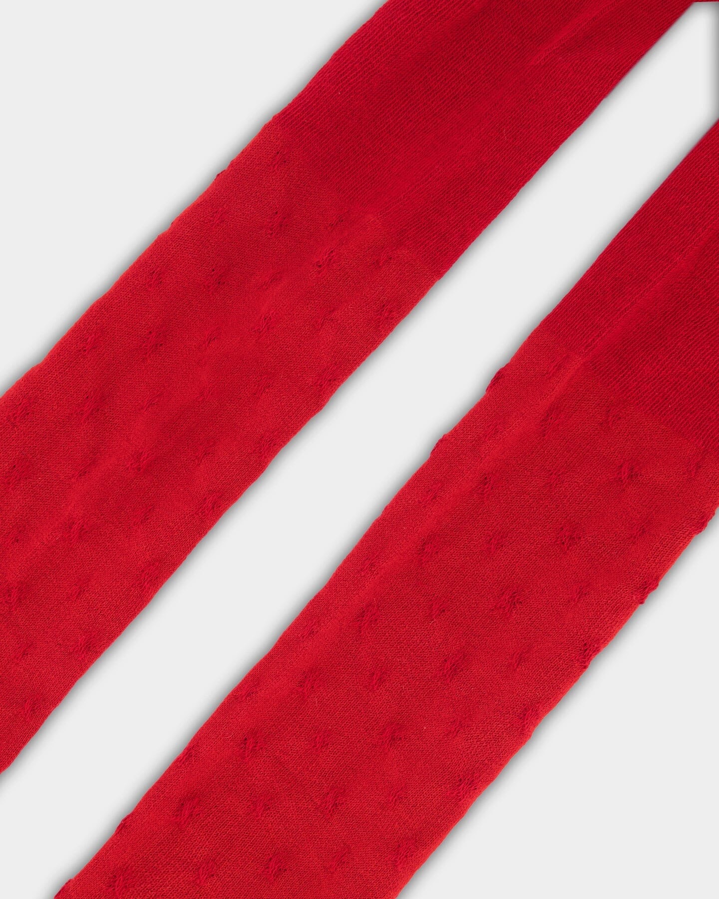 Knit Tights Red With Tone-On-Tone Star Pattern