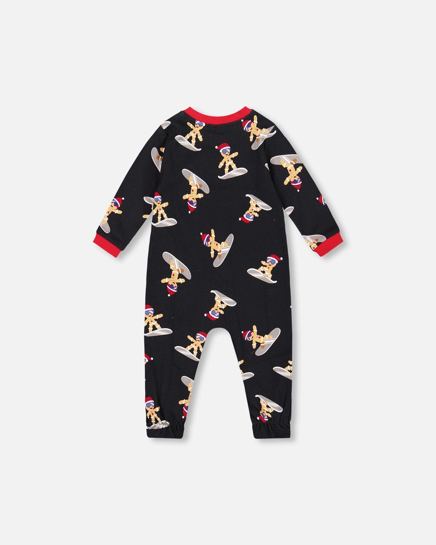 One-Piece Organic Cotton Pajama Black Cookie Print