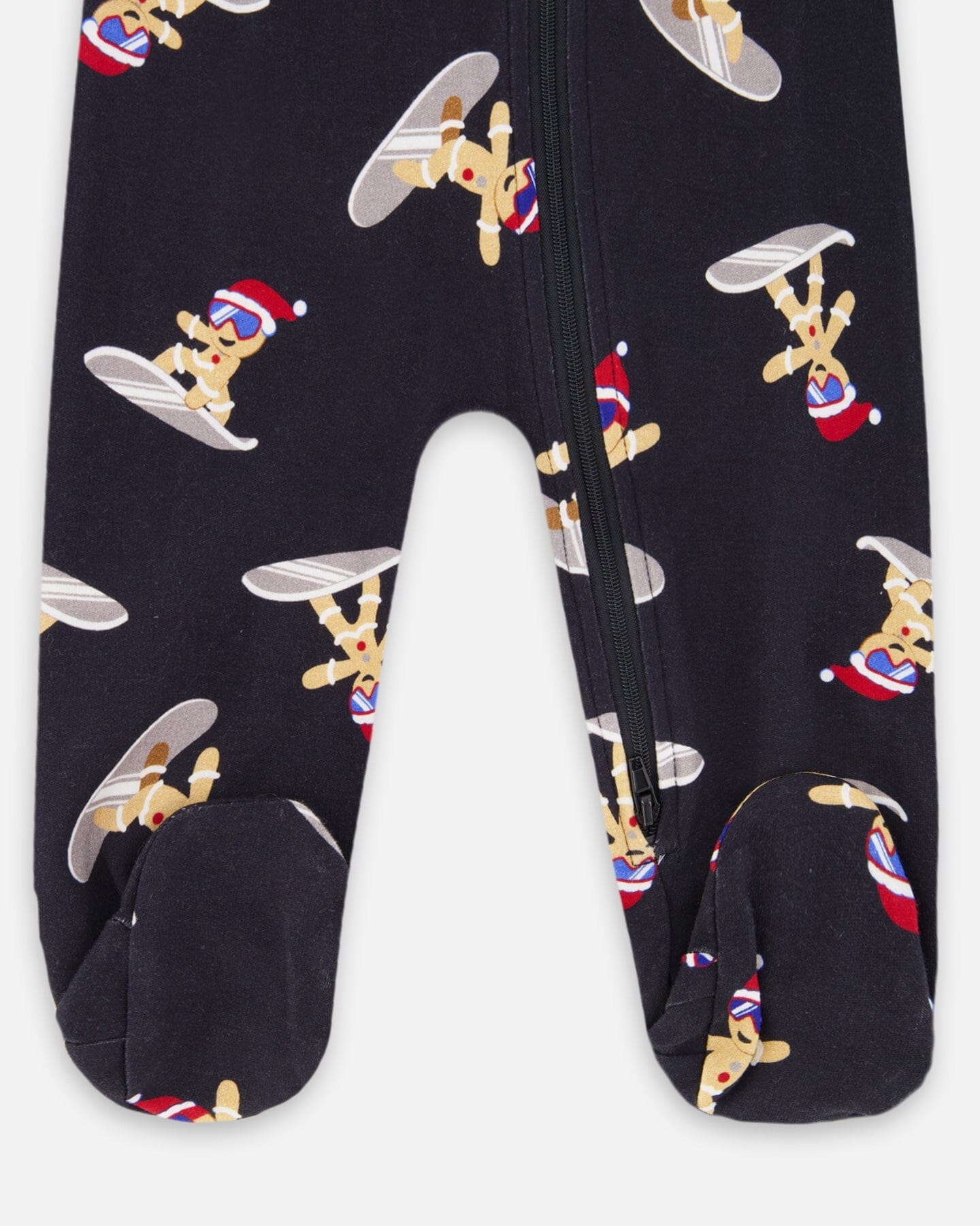 One-Piece Organic Cotton Pajama Black Cookie Print