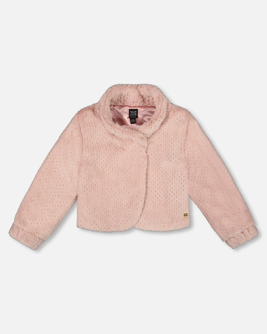 Fake Fur Short Jacket Pink