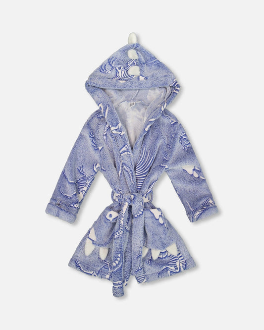 Plush Glow In The Dark Robe Blue And White
