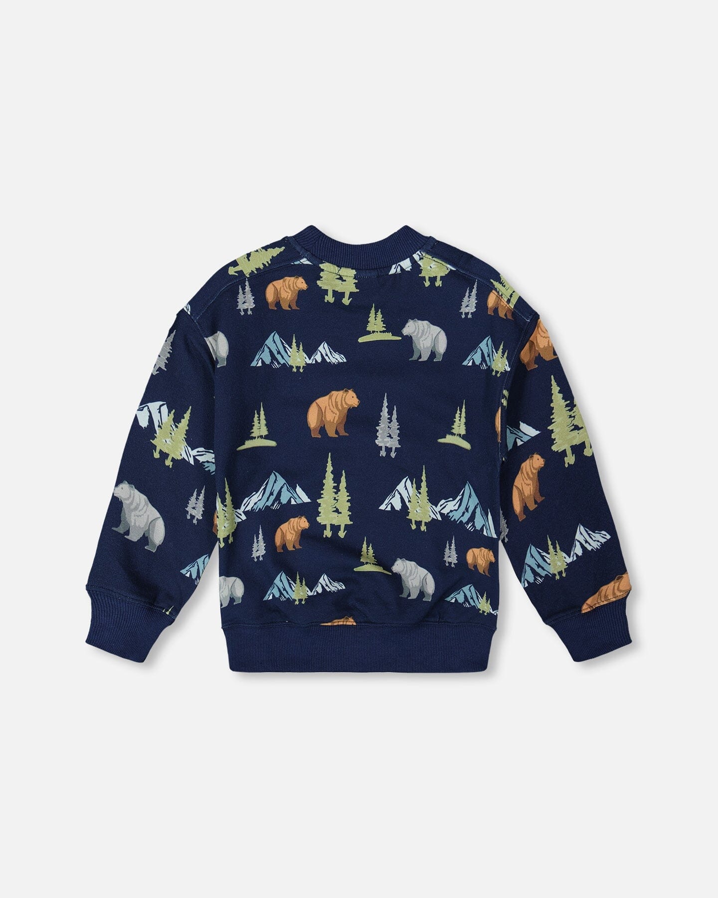 Pullover Fleece Sweatshirt Navy Animal Print