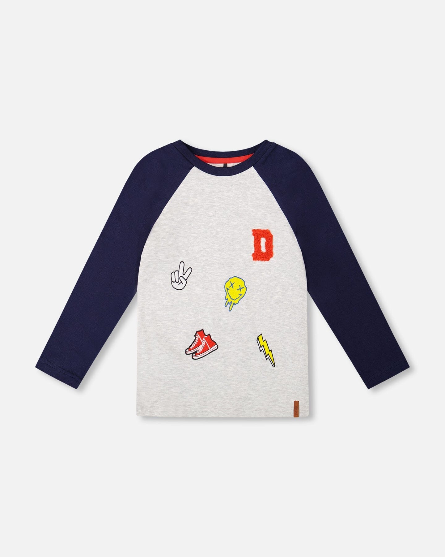 Organic Cotton Raglan Sleeve Tee Shirt Light Heather Grey