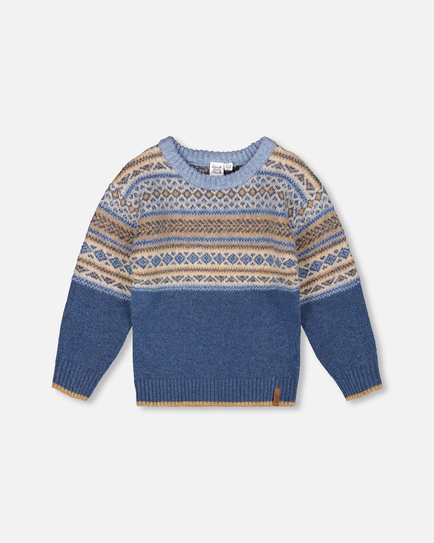 Norwegian Jacquard Knit Sweater Blue And Cream