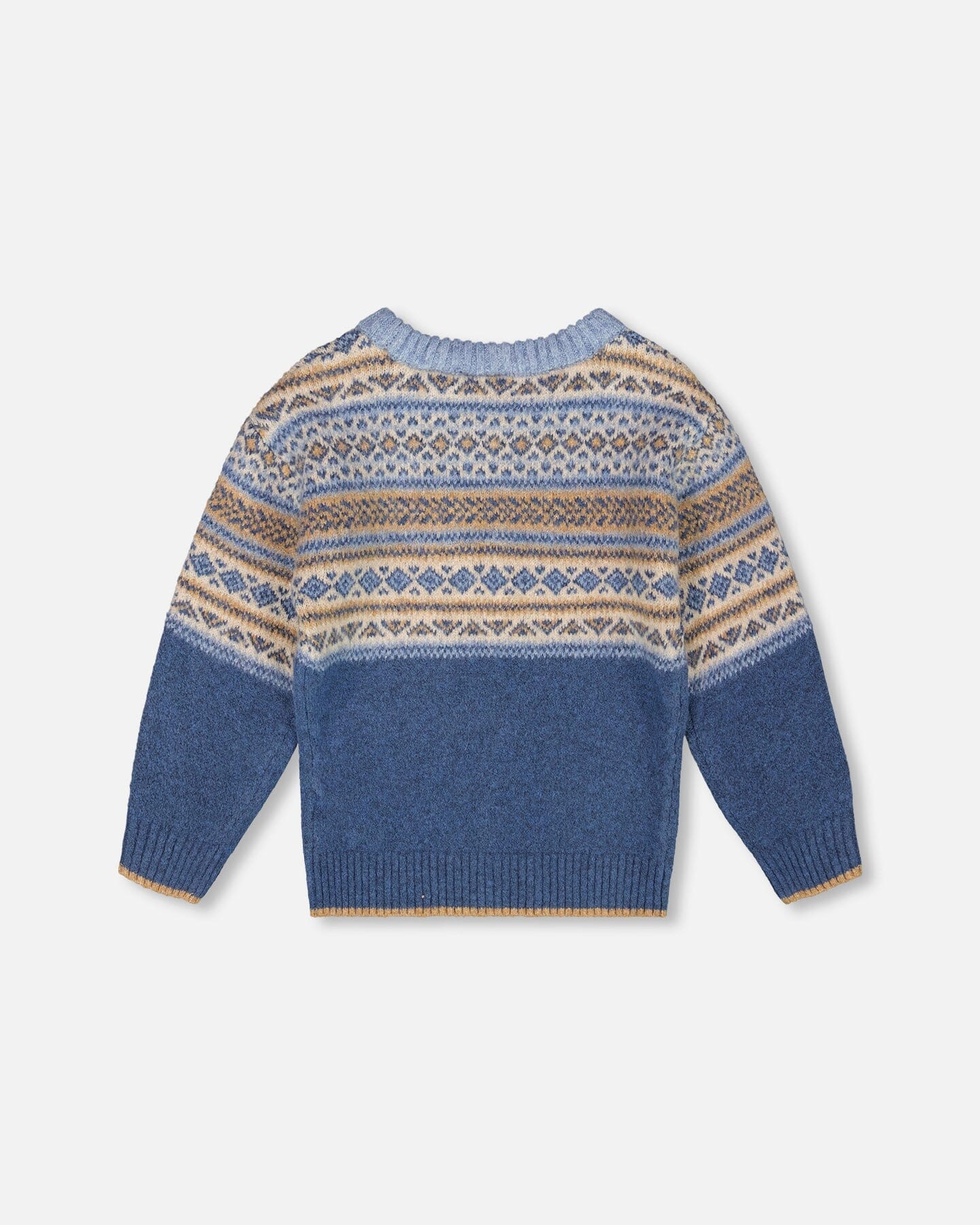 Norwegian Jacquard Knit Sweater Blue And Cream