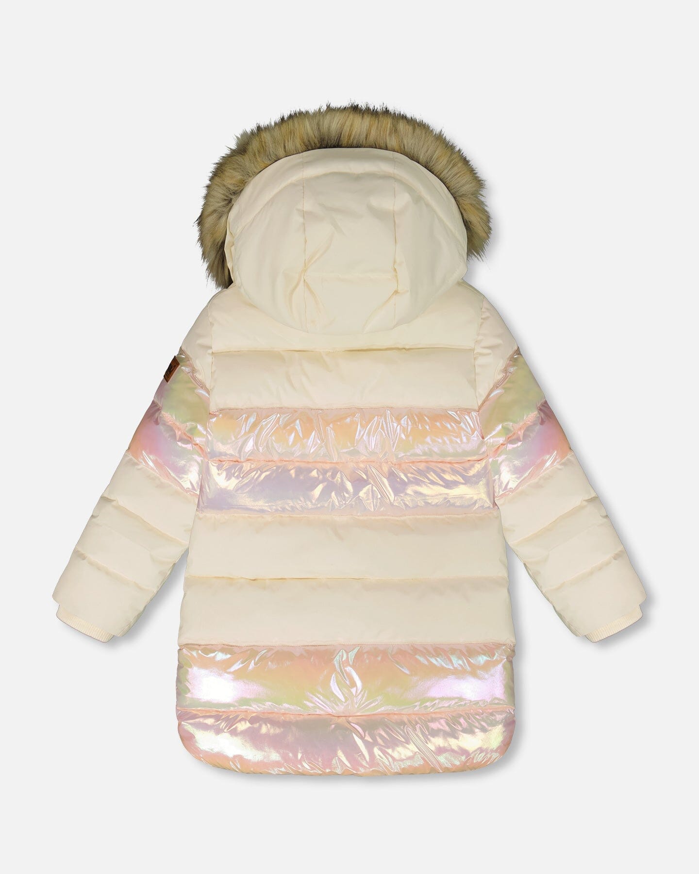 Long Metallic Puffy Winter Coat White