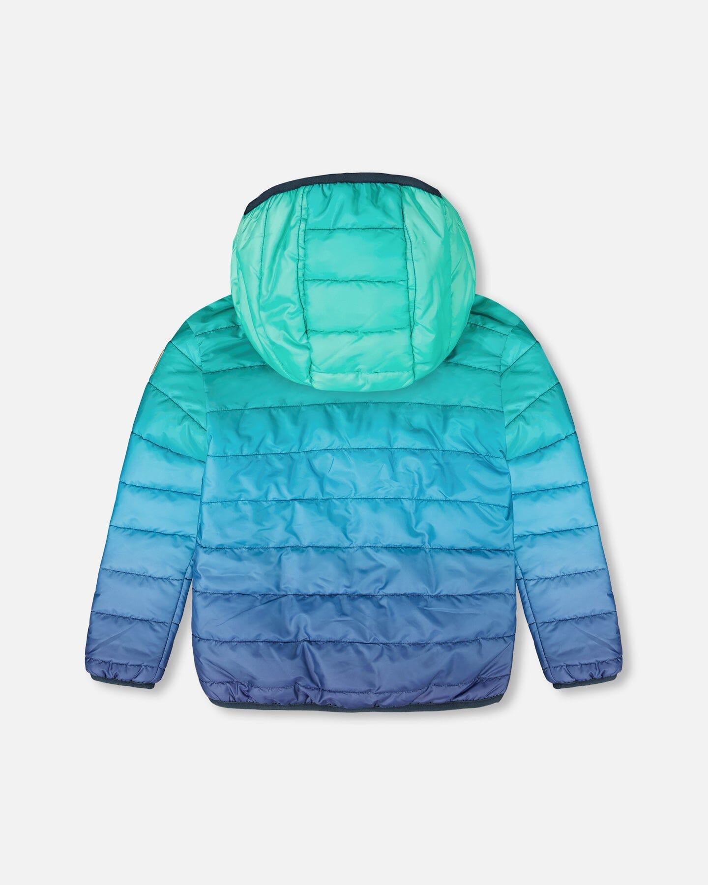 Quilted Mid-Season Jacket Green And Blue Gradient
