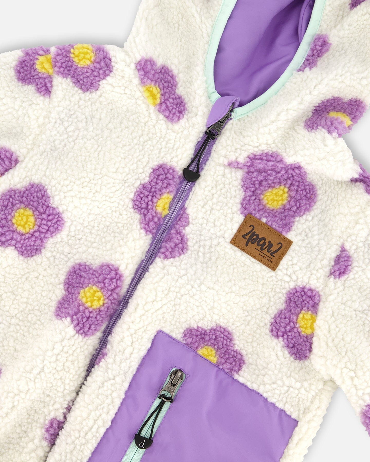Reversible Mid-Season Sherpa Jacket Lavender Flower