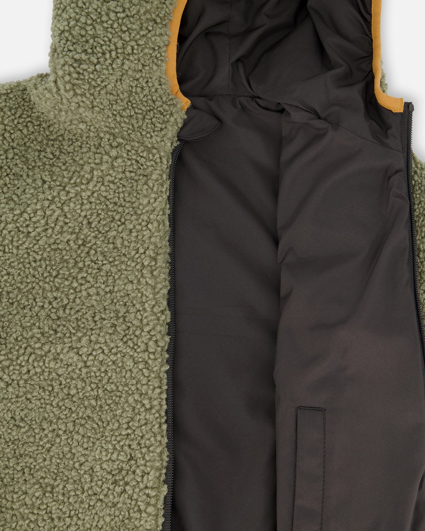 Reversible Mid-Season Sherpa Jacket Khaki