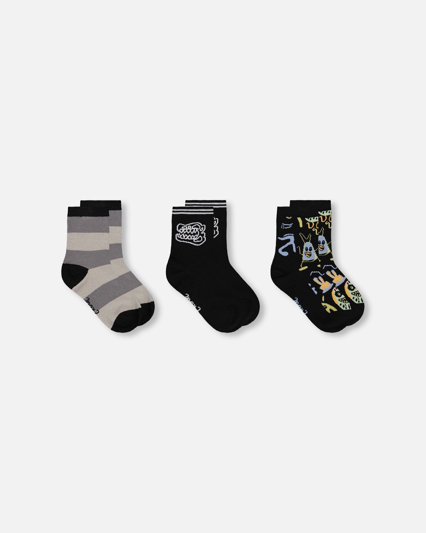3-Pack Knit Socks Black