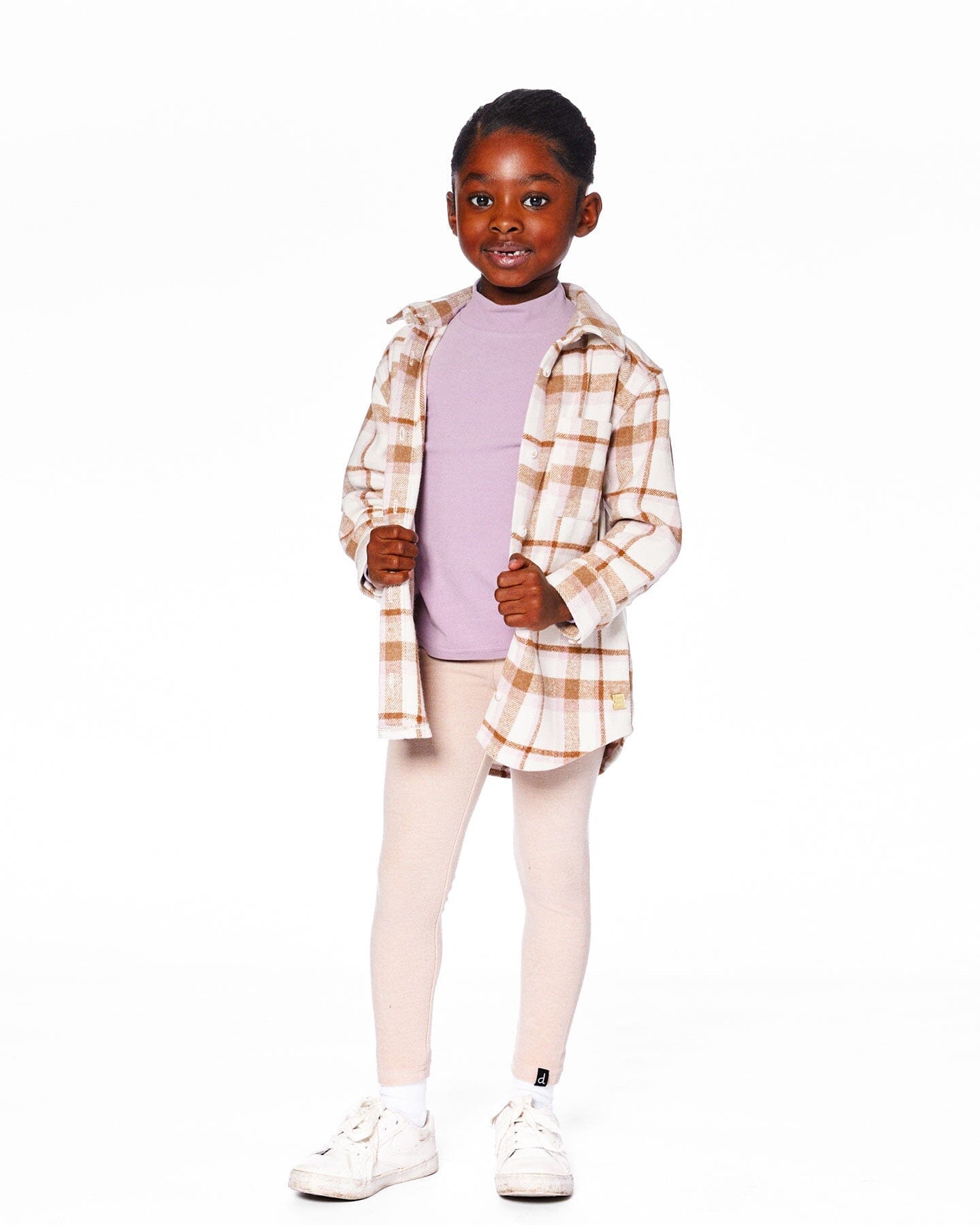 Plaid Overshirt Off-White, Beige And Pink