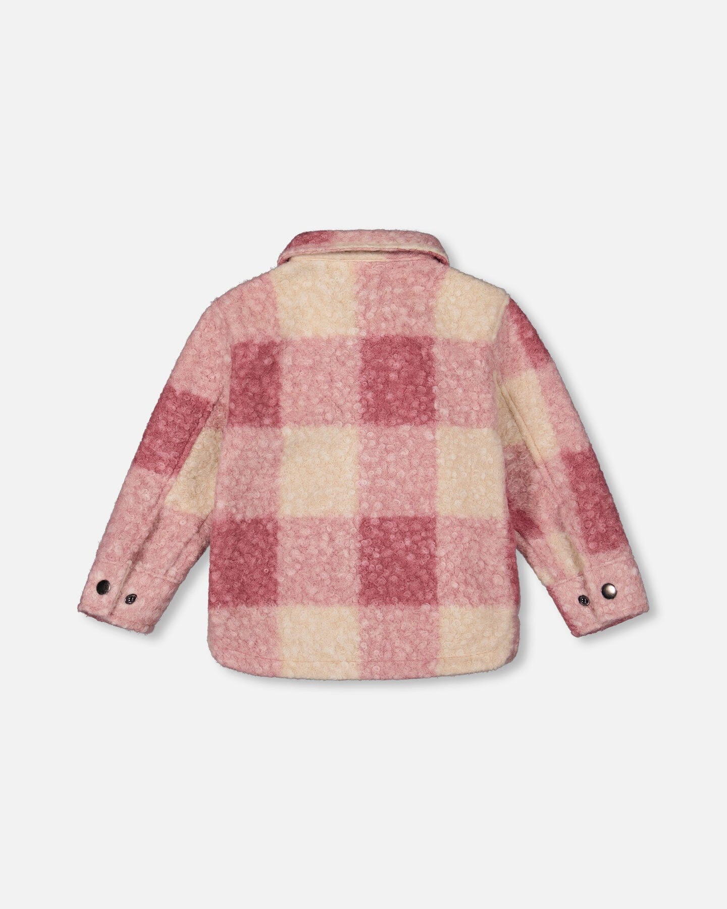 Zipped Plaid Overshirt Off-White And Pink