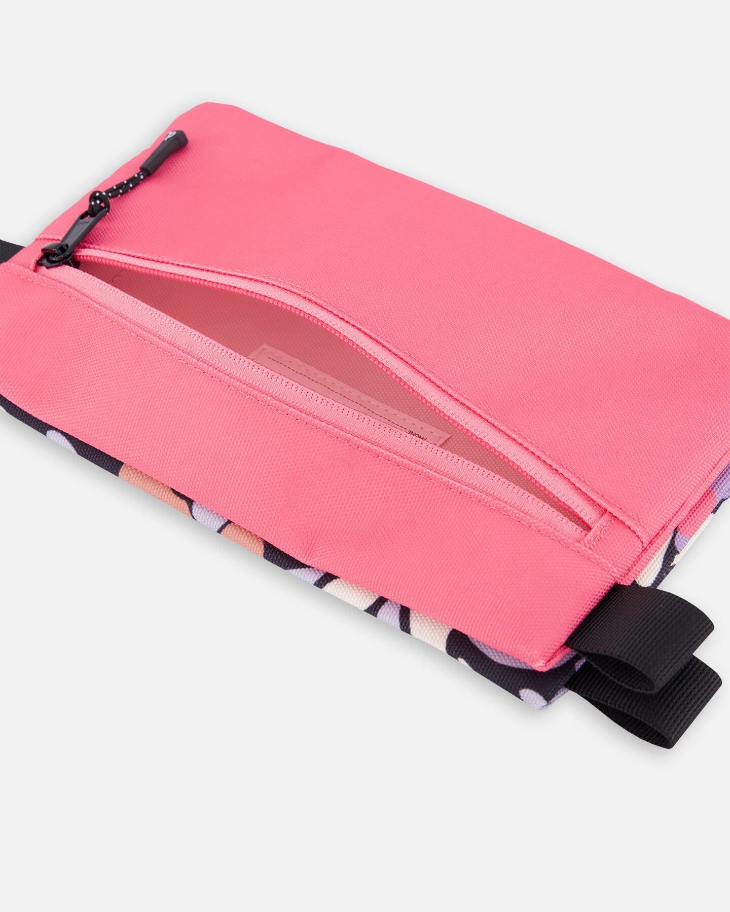 Double Pencil Case Black Retro Flower Print