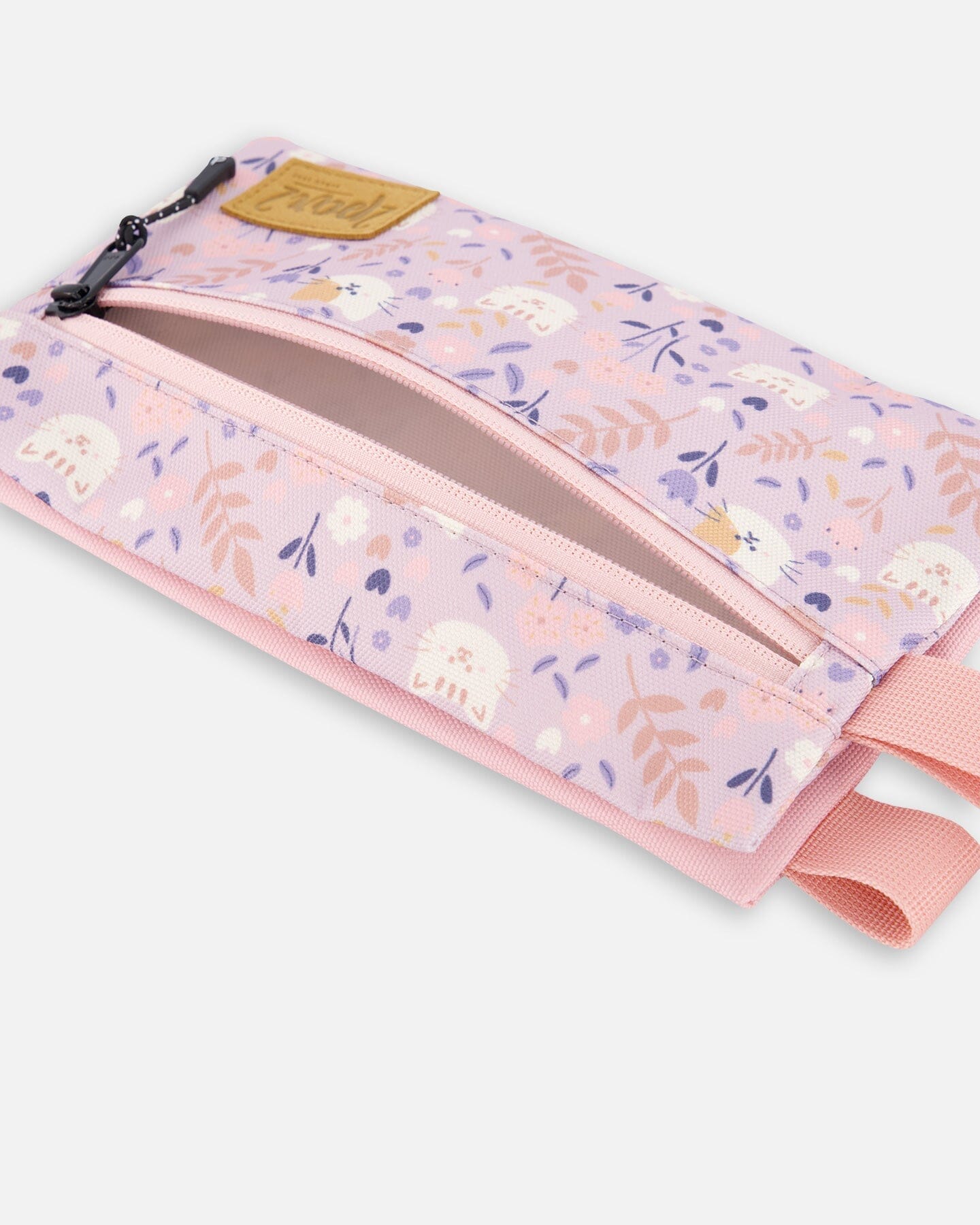 Double Pencil Case Lilac Cat Print