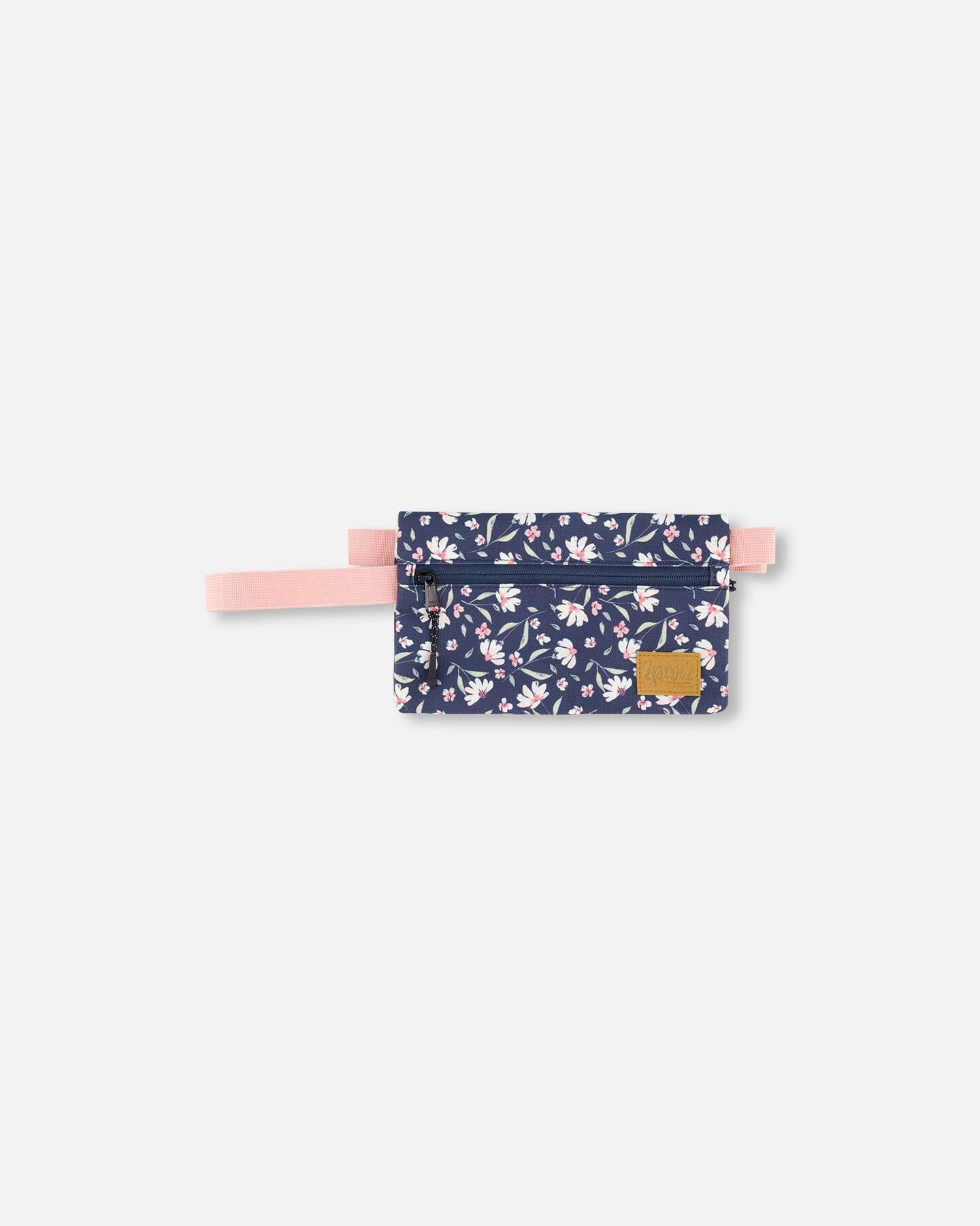 Double Pencil Case Navy Flower Print