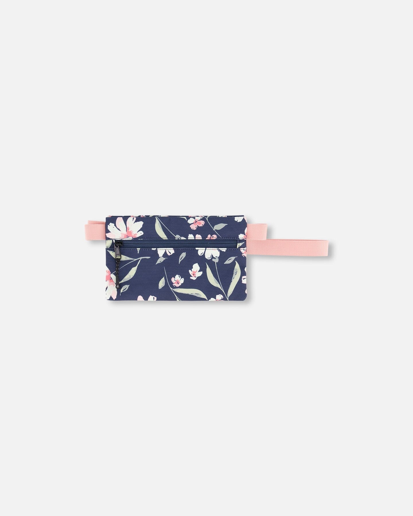 Double Pencil Case Navy Flower Print