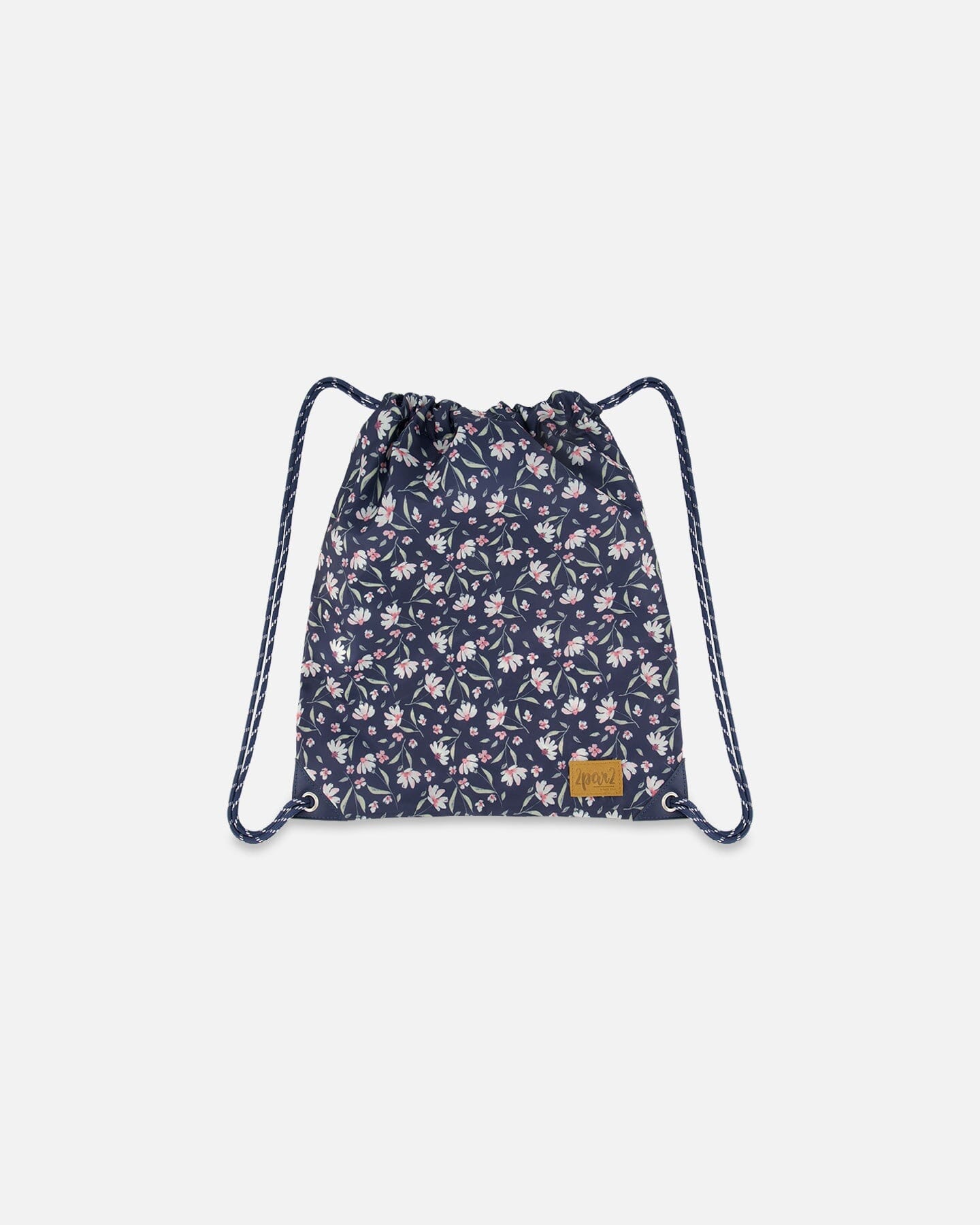 Drawstring Bag Navy Flower Print