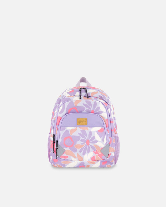 Little Kids Backpack Lilac Retro Flower Print