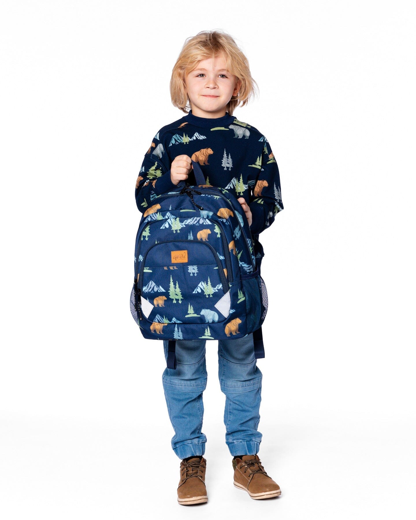 Little Kids Backpack Navy Animal Print