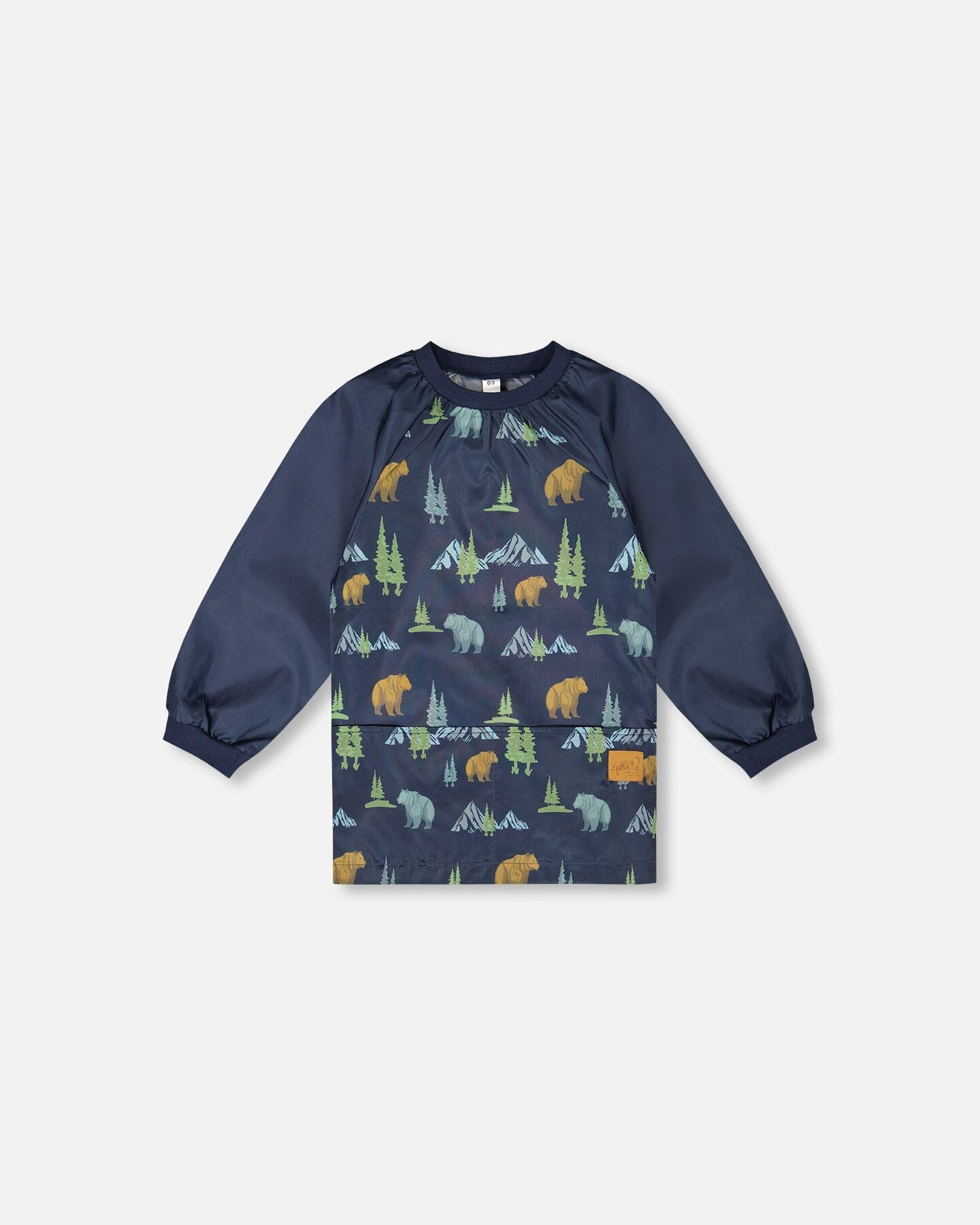 School Apron Navy Animal Print