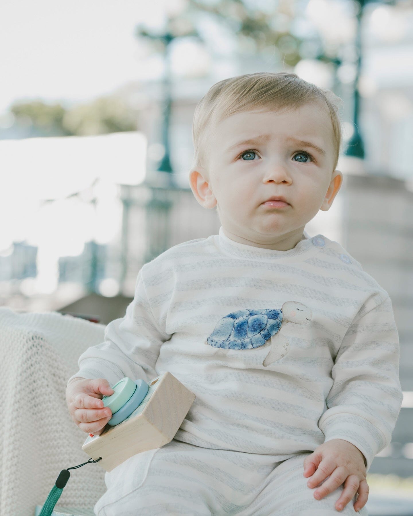 Soft Jersey Sweater And Pants Set White And Grey Stripes