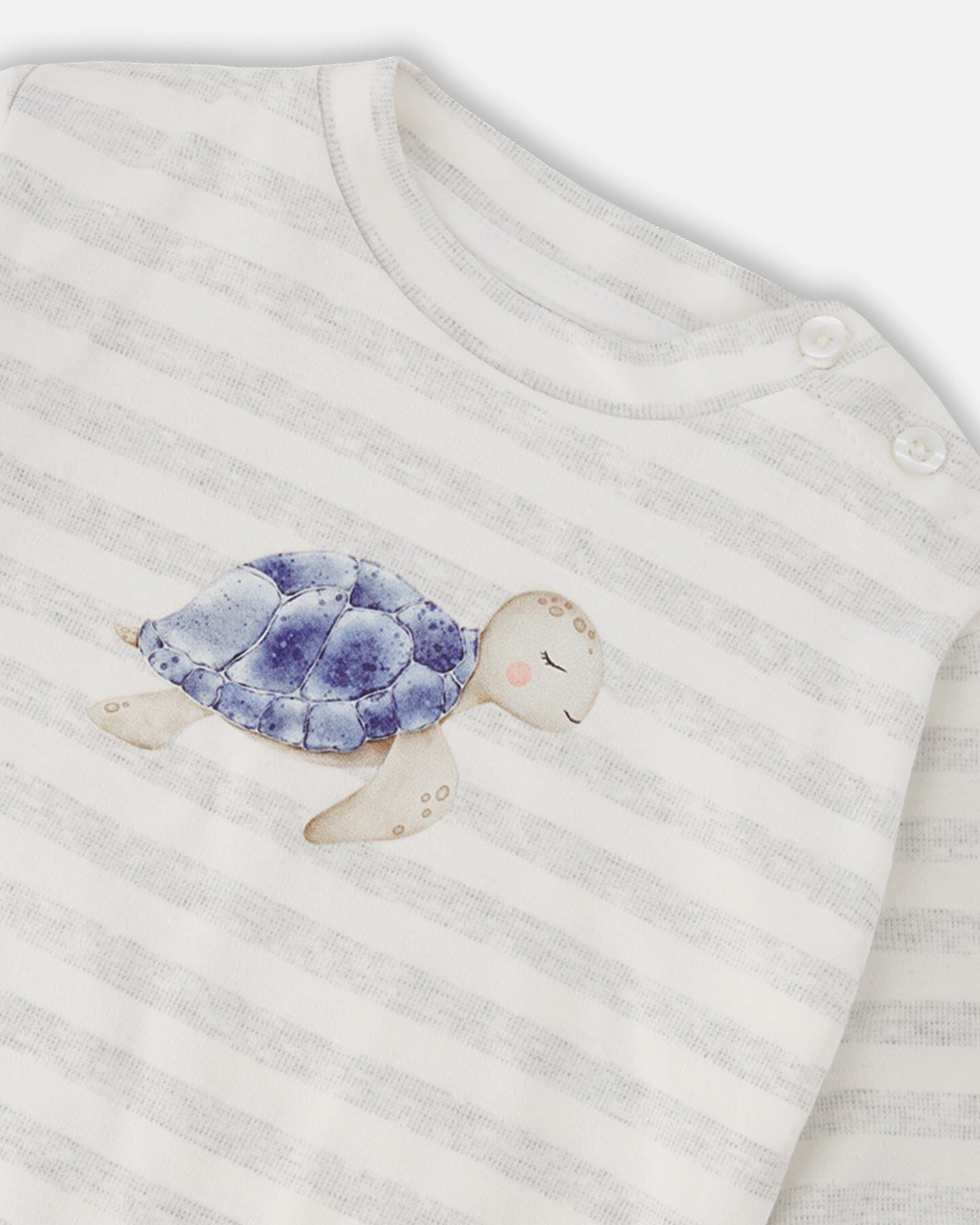 Soft Jersey Sweater And Pants Set White And Grey Stripes