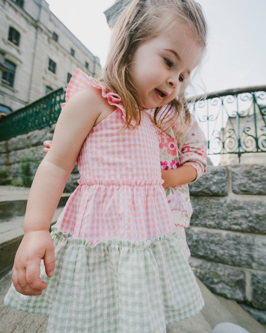 Tunic And Organic Cotton Capri Set Coral Gingham And Coral