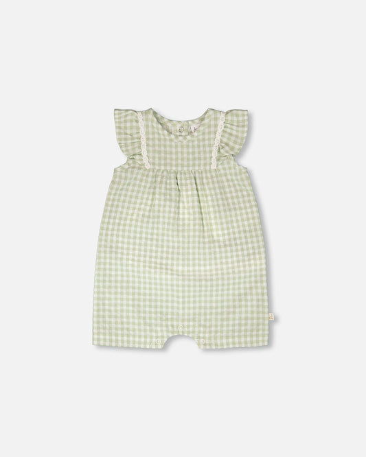 Romper Green Gingham