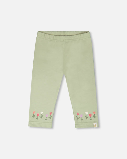 Organic Cotton Jersey Capri Light Khaki Green