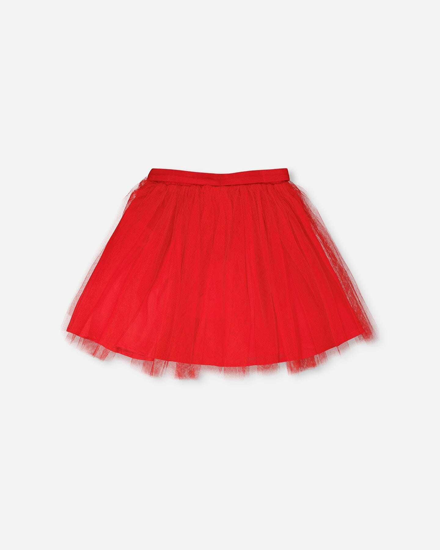 Mesh And Eyelet Skirt Red