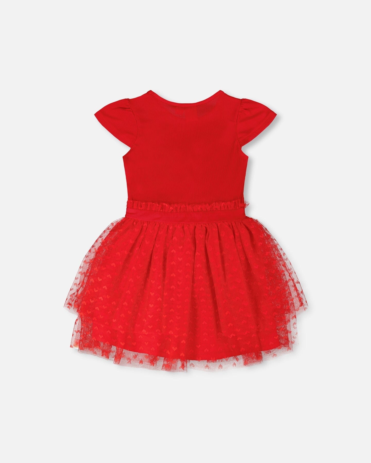 Bi-Material Dress Red