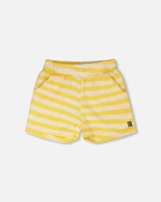 Striped Shorts Yellow And White