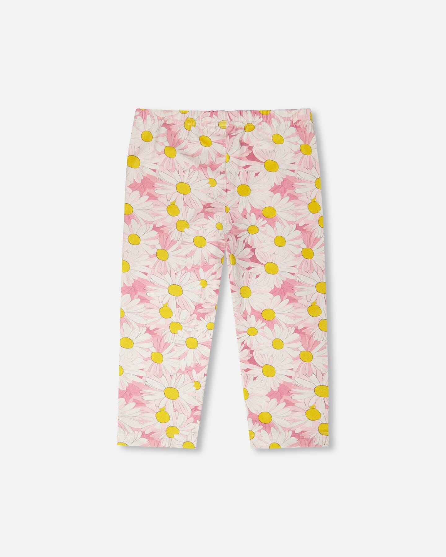 Jersey Capri Pink Printed Daisies