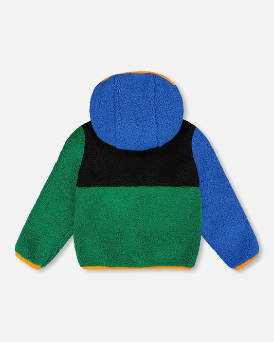 Sherpa Jacket Blue Colorblock