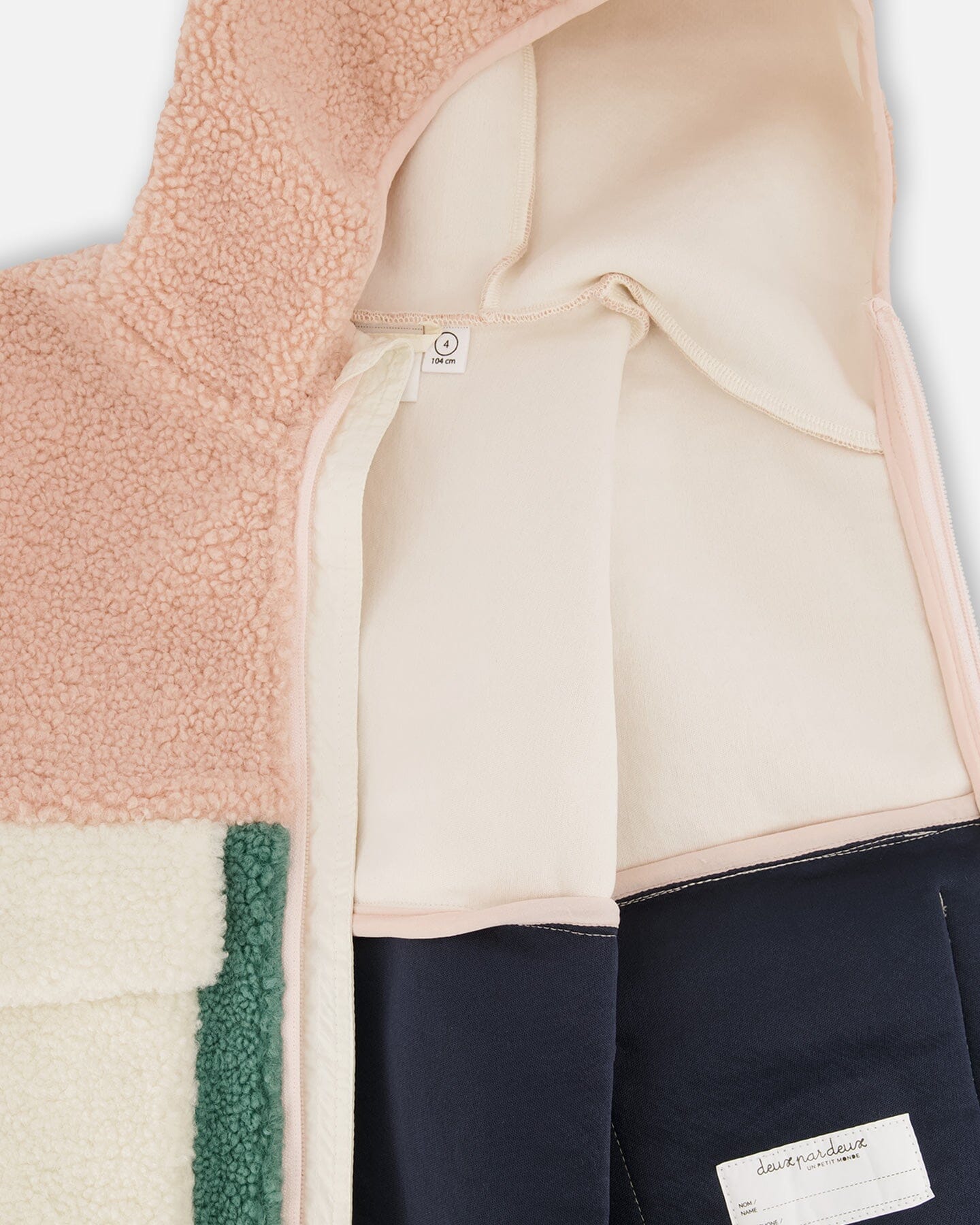 Sherpa Jacket Light Pink Colorblock