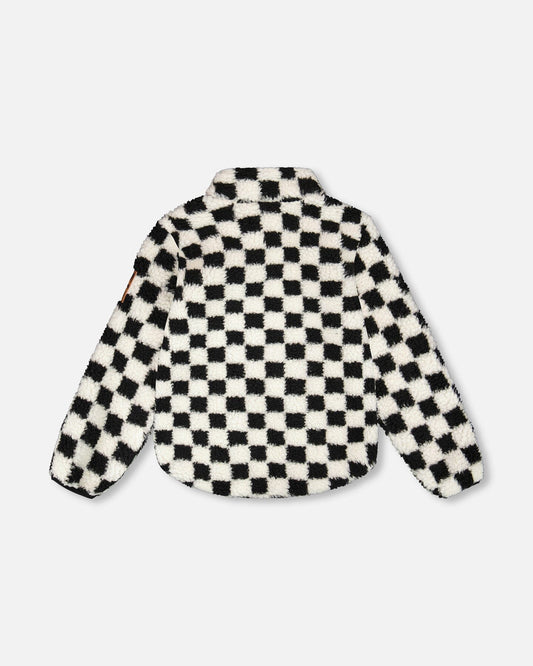 Sherpa Jacket Black Checkerboard