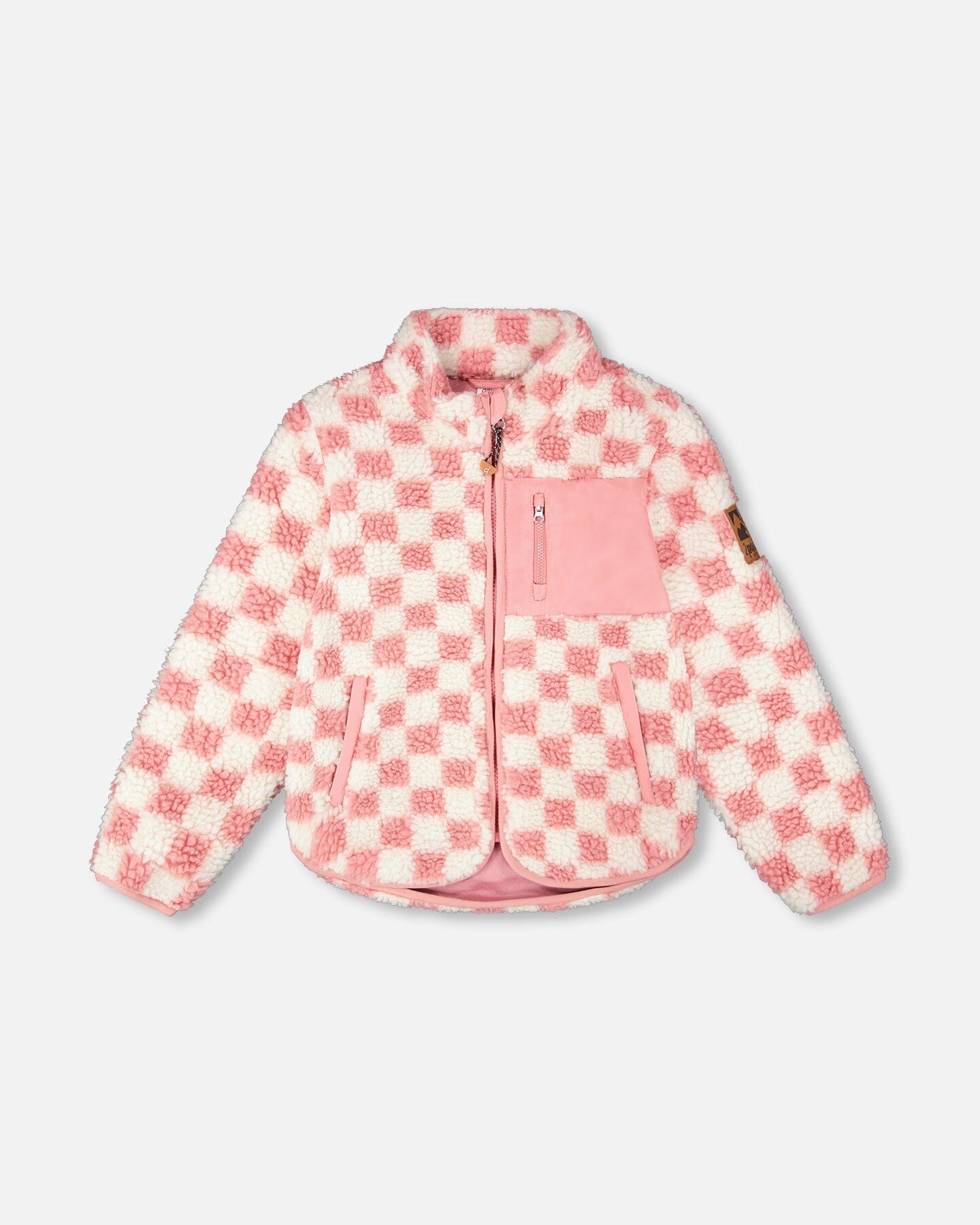 Sherpa Jacket Pink Checkerboard