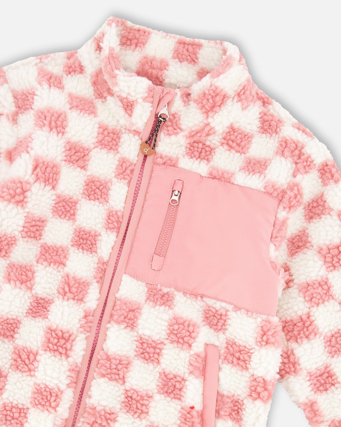 Sherpa Jacket Pink Checkerboard
