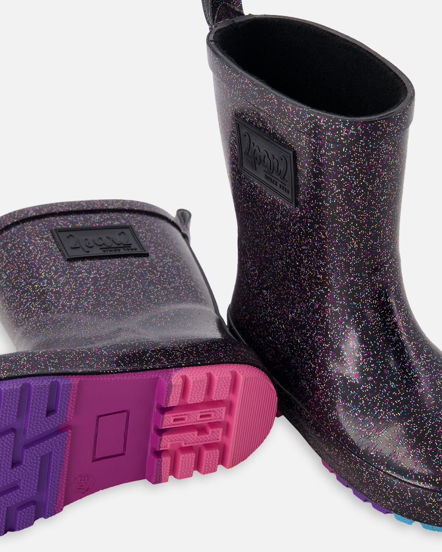 Rain Boots Black With Glitter