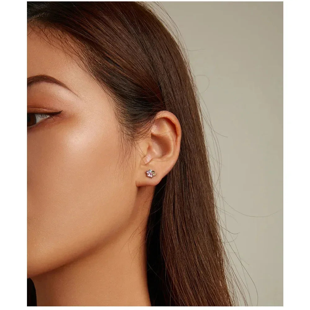 925 Sterling Silver Star And Butterfly Stud Earrings - Delicate And Fine Jewelry