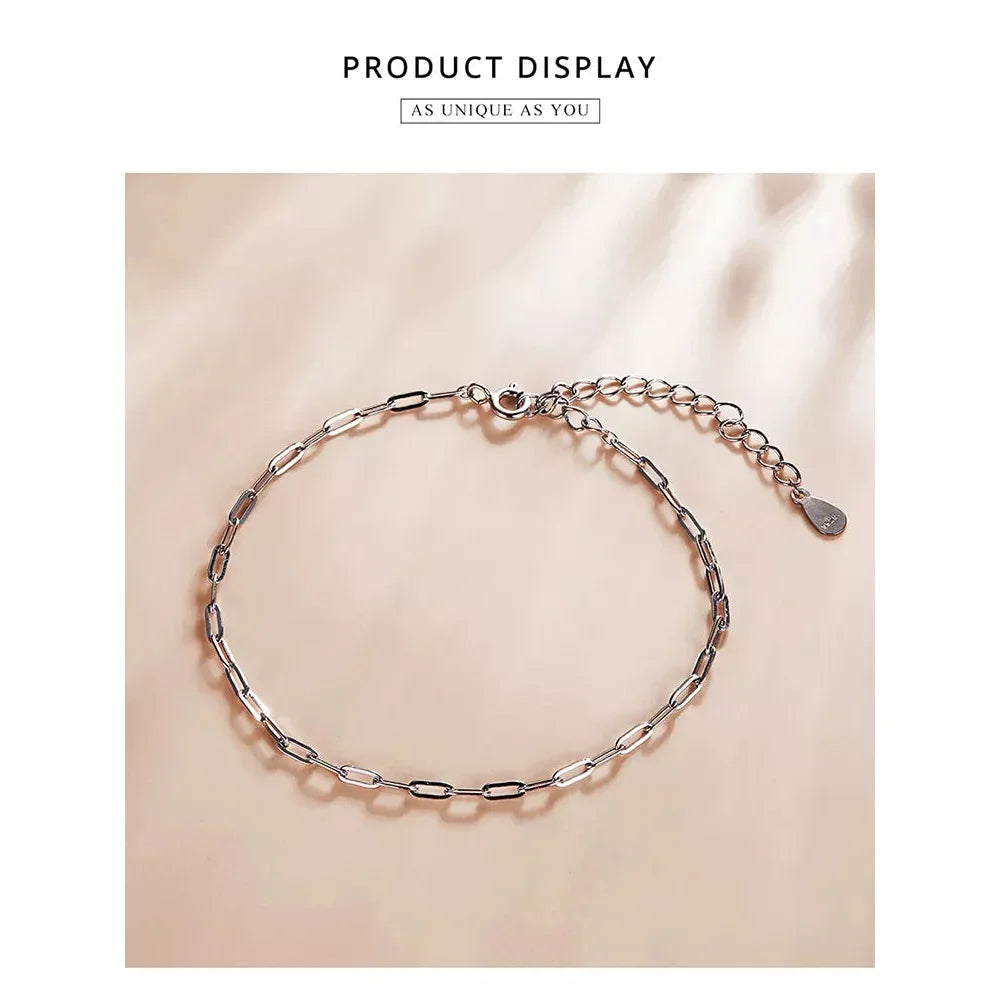925 Sterling Silver Gold Cable Chain Bracelet
