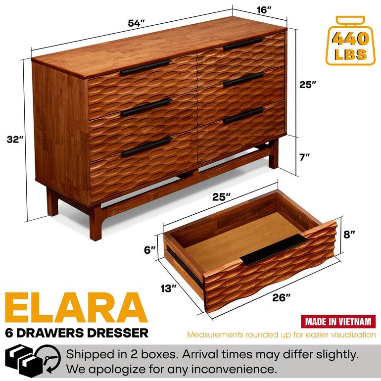 Elara Dresser with 6 Drawers