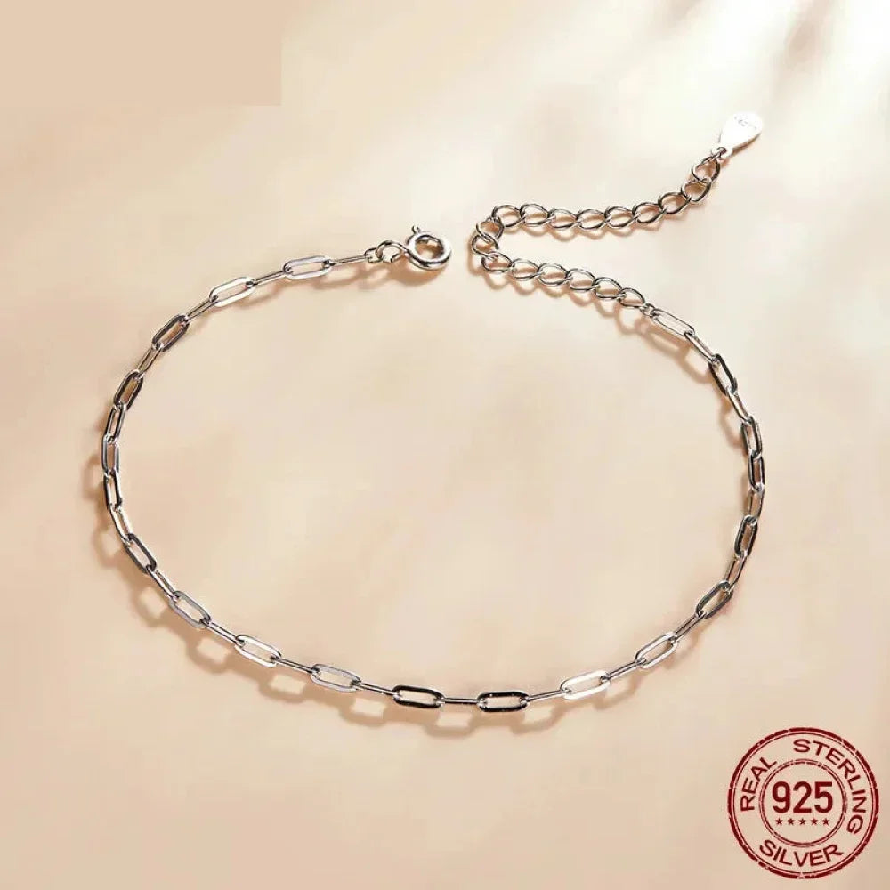 925 Sterling Silver Gold Cable Chain Bracelet