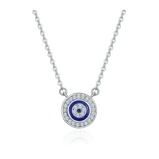 Guardian Evil Eye Sterling Silver Pendant Necklace