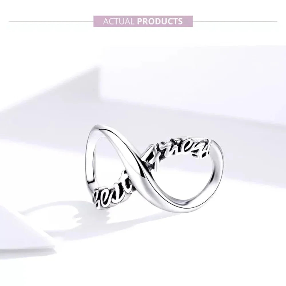 925 Sterling Silver Clear 5A Crystal Collection Family Heart X-Shape Charm Beads for Charm Bracelet & Necklace Pendant