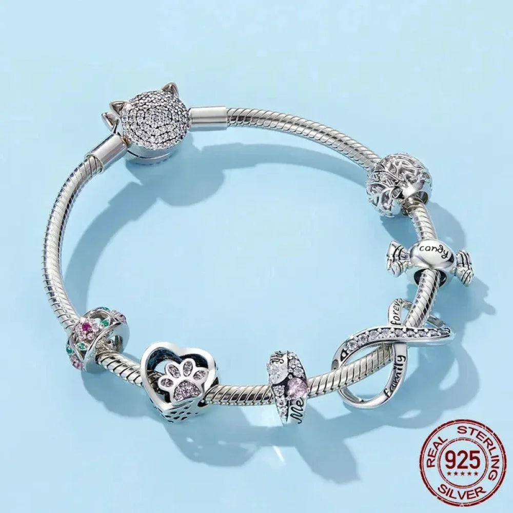 Dazzle in Elegance with 925 Sterling Silver CZ Beads for Bracelets & Bangles