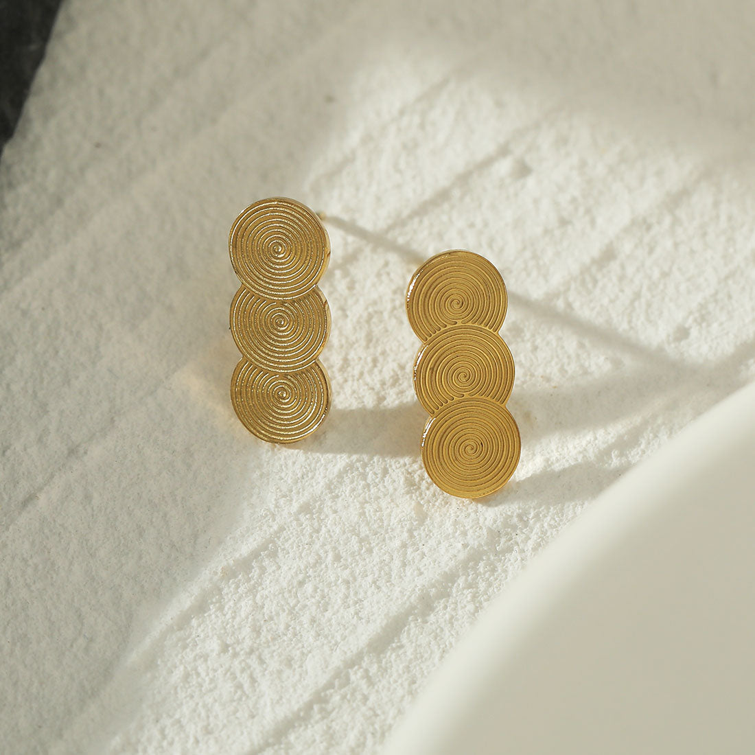 HAZEL: Trio of Discs Stud Earrings