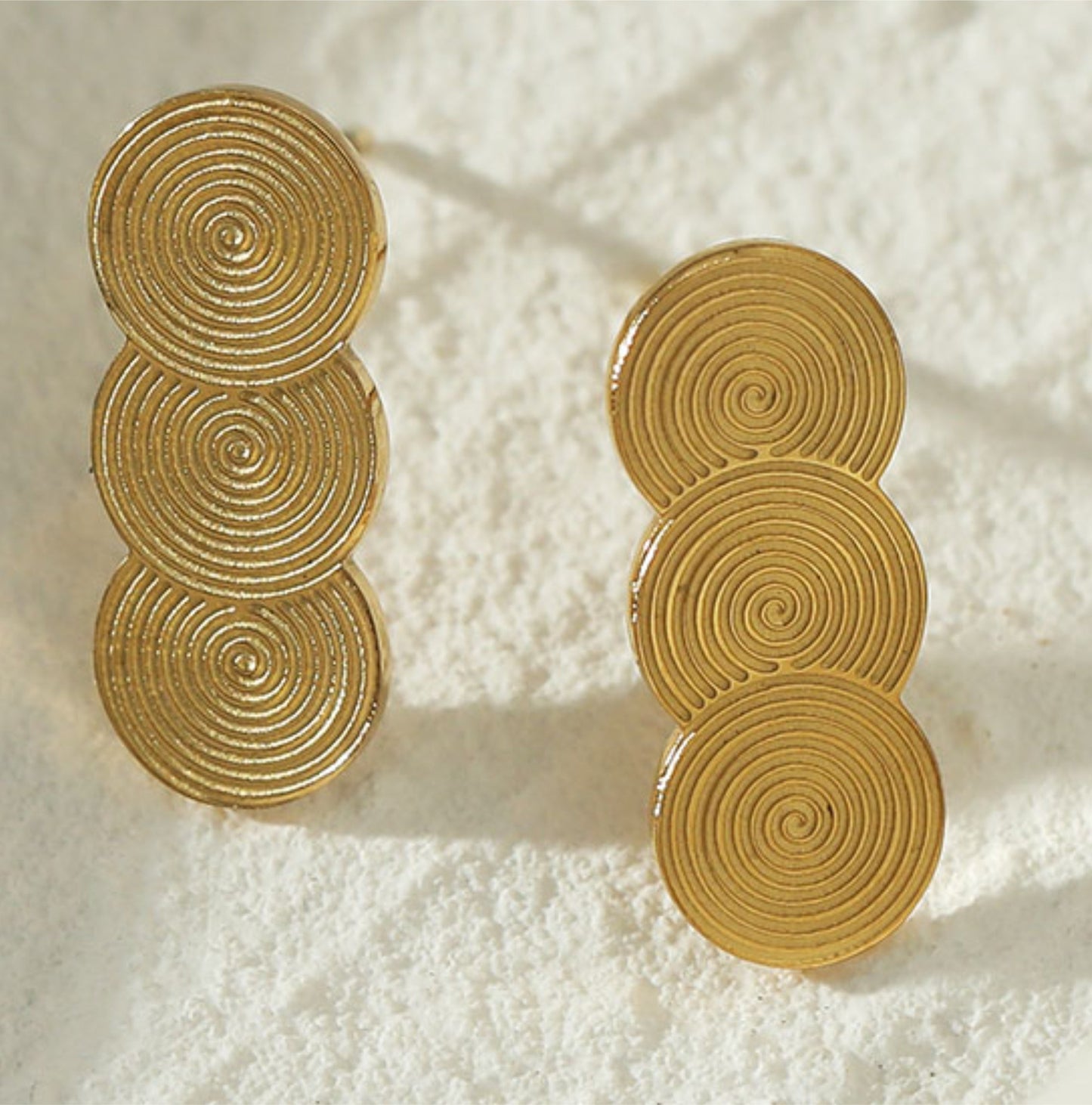 HAZEL: Trio of Discs Stud Earrings